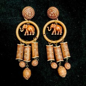 Elephant postback dangle earrings